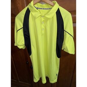 Kukri Rugby Shirt Large Plain Short Sleeve Neon Yellow Jersey Shirt
